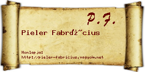 Pieler Fabrícius névjegykártya
